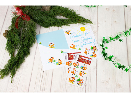 HERMA Sticker de Noël DECOR 'Renard de Noël'