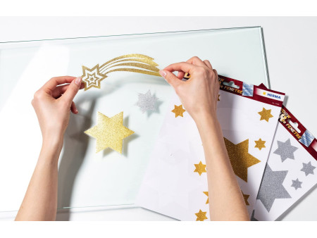 HERMA Image de Noël pour fenêtre 'Etoiles', or