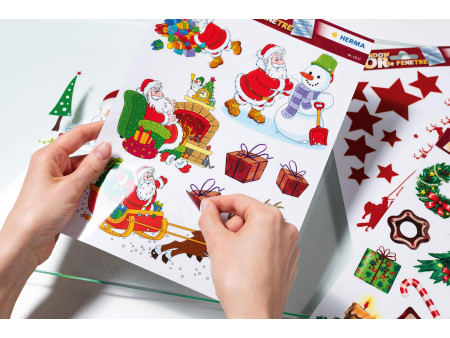 HERMA Image de Noël pour fenêtre 'Joyeux Père Noël'