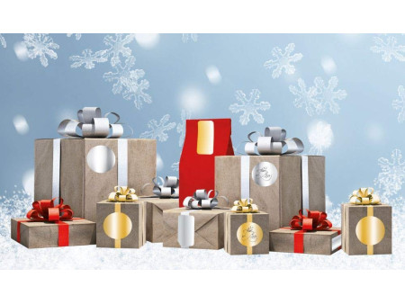 HERMA Sticker de Noël, rond, 32 mm, argent