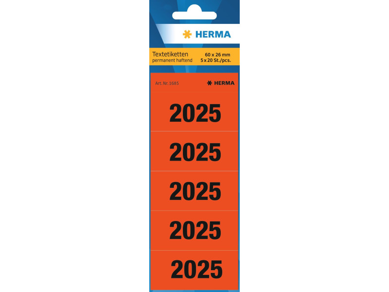 HERMA Étiquette pour classeur '2025', 60 x 26 mm, imprimé
