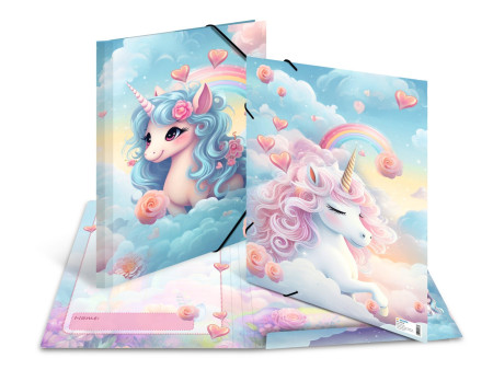 HERMA Chemise à élastique 'Happy Unicorns', carton, A3
