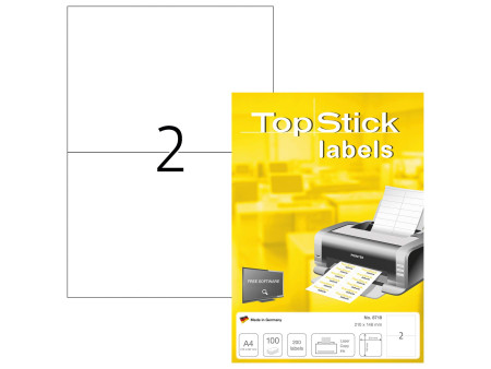 TOP STICK Etiquette universelle, 210 x 148 mm, blanc