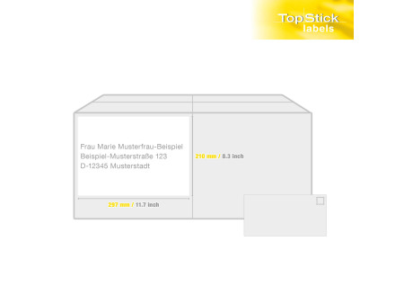 TOP STICK Etiquette universelle, 210 x 297 mm, blanc