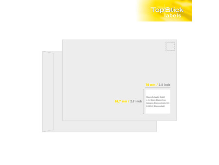 TOP STICK Etiquette universelle, 70 x 25,4 mm, blanc