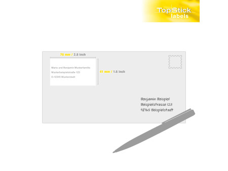 TOP STICK Etiquette universelle, 70,0 x 41,0 mm, blanc