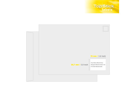 TOP STICK Etiquette universelle, 70,0 x 67,7 mm, blanc