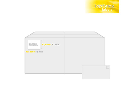 TOP STICK Etiquette universelle, 96,5 x 33,9 mm, blanc