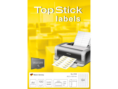 TOP STICK Etiquette universelle, 48,3 x 16,9 mm, blanc