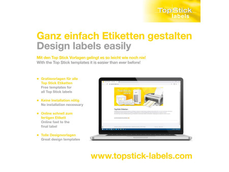 TOP STICK Etiquette universelle, 105 x 41 mm, blanc