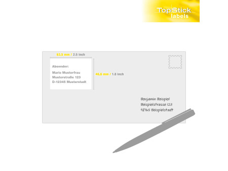 TOP STICK Etiquette universelle, 63,5 x 46,6 mm, blanc