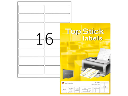 TOP STICK Etiquette universelle, 99,1 x 33,9 mm, blanc