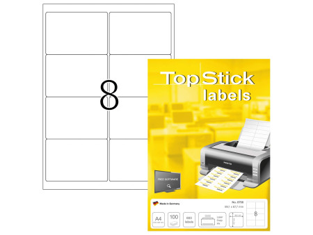 TOP STICK Etiquette universelle, 99,1 x 67,7 mm, blanc