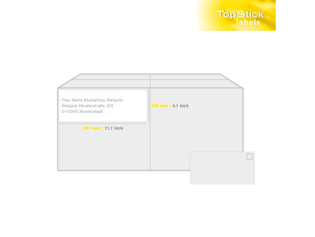 TOP STICK Etiquette universelle, 105 x 297 mm, blanc