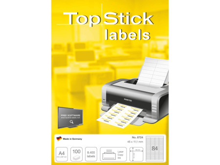 TOP STICK Etiquette universelle, 46 x 11,1 mm, blanc