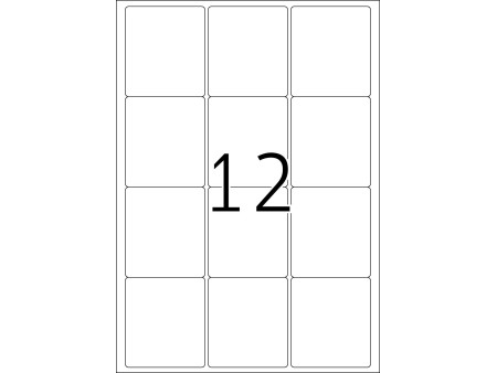 TOP STICK Etiquette universelle, 63,5 x 72 mm, blanc