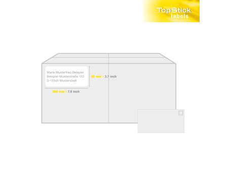 TOP STICK Etiquette universelle, 200 x 95 mm, blanc