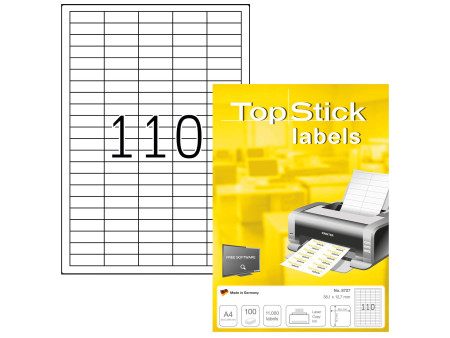 TOP STICK Etiquette universelle, 38,1 x 12,7 mm, blanc