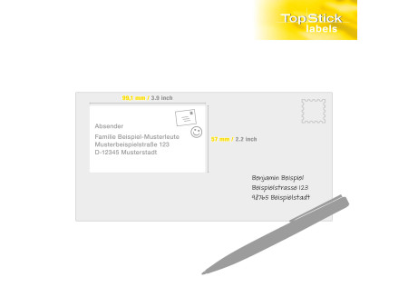 TOP STICK Etiquette universelle, 99,1 x 57 mm, blanc