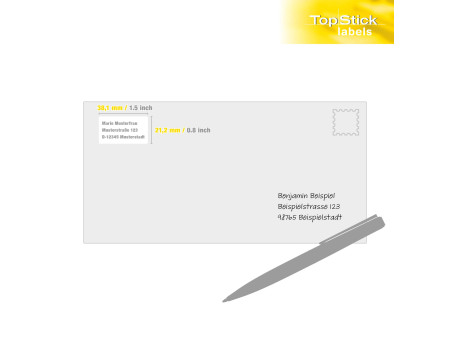 TOP STICK Etiquette universelle, 38,1 x 21,2 mm, blanc