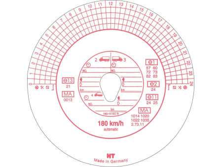 RNK Verlag Disque à diagramme HAUG, 180 km/h, automatique