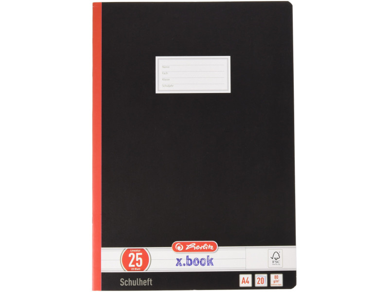 herlitz Cahier d'école supérieure x.book, A4, ligné