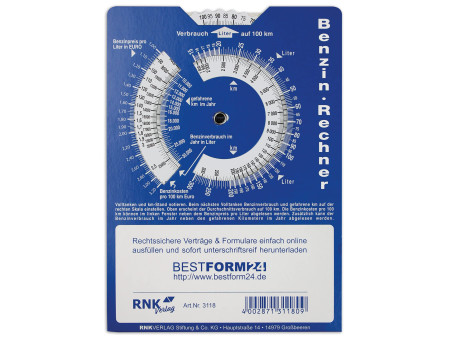 RNK Verlag Disque de stationnement, en carton, bleu