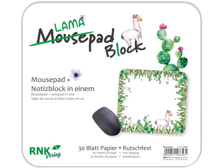 RNK Verlag Bloc tapis de souris 'Lama', 240 x 220 mm