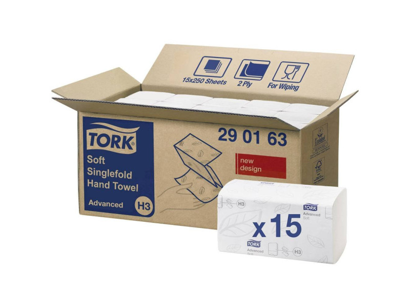 TORK Essuie-mains, 248 x 230 mm, pli en Z, blanc