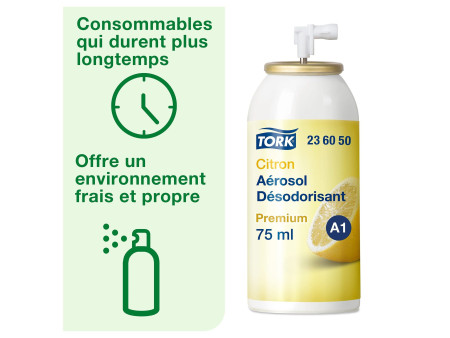 TORK Spray désodorisant 'Parfum agrumes', 75 ml