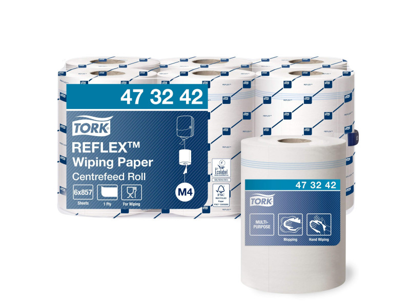 TORK Reflex Rouleau nettoyant multi-usage, 300 m, blanc