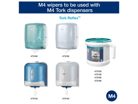 TORK Reflex Rouleau nettoyant multi-usage, 300 m, blanc