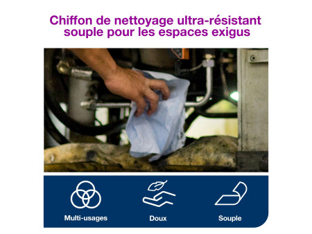 TORK Rouleau nettoyant multi-usage, 1 couche, 380 m, bleu