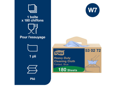 TORK Chiffon de nettoyage tout usage, 415 x 355 mm, bleu