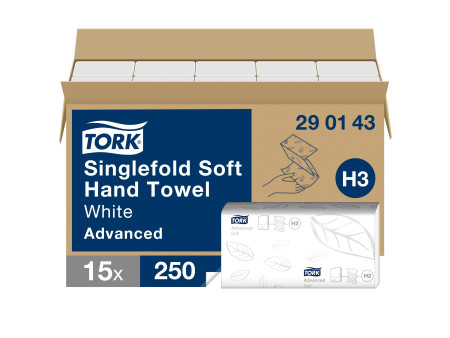 TORK Essuie-mains Singlefold, 226 x 230 mm, plié en Z, blanc