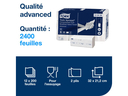 TORK Xpress Essuie-mains interfolié, 212 x 320 mm, pliage W