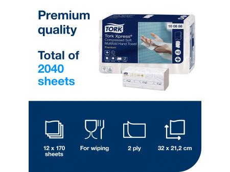 TORK Xpress Essuie-mains interfolié, 212 x 320 mm, pliage W
