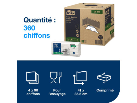 TORK Chiffon de nettoyage, longue durée, 1 couche, 410x355mm