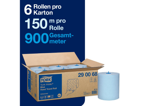 TORK Matic Rouleau d'essuie-mains, 2 couches, 150 m, bleu