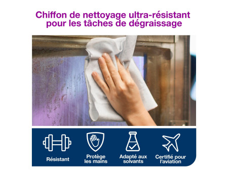 TORK Rouleau de papier nettoyant industriel, 60,8 m, blanc