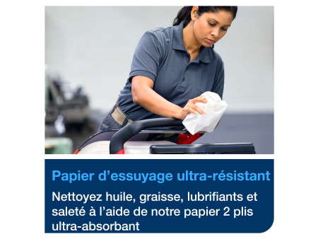 TORK Rouleau de papier nettoyant industriel, 119 m, bleu