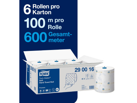TORK Matic Rouleau d'essuie-mains, 2 couches, 100 m, blanc