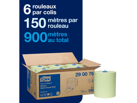 TORK Matic Rouleau d'essuie-mains, 2 couches, 150 m, vert