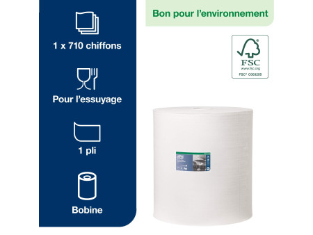 TORK Rouleau nettoyant multi-usage, 270 m, blanc