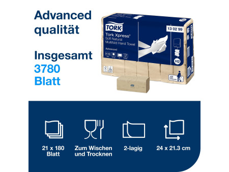 TORK Xpress Essuie-mains interfolié, 213x240mm, pliage en Z