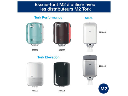 TORK Rouleau nettoyant multi-usage, 2 couches, 160 m, blanc