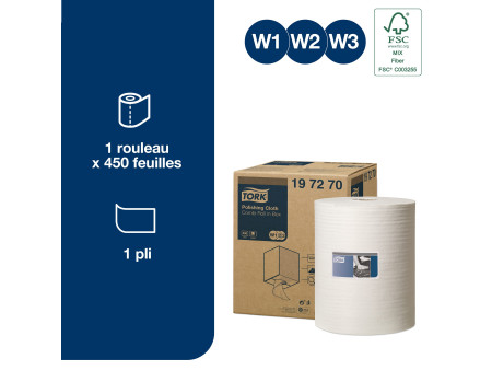 TORK Rouleau nettoyant et lustrant, 1 couche, 171 m, blanc