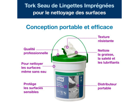 TORK Lingette humide pour surfaces, dans un seau