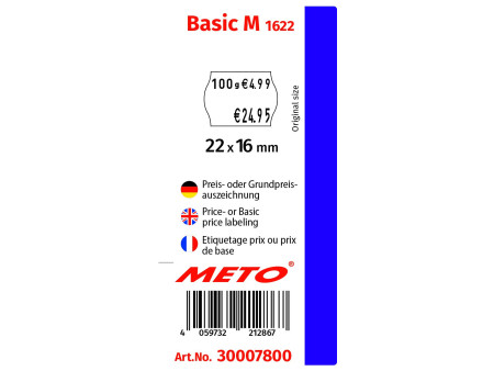 METO Étiqueteuse de prix Basic M 1622, 2 lignes,16 positions
