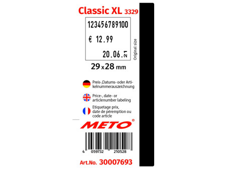METO Étiqueteuse de prix Classic XL 3329, 3 lignes